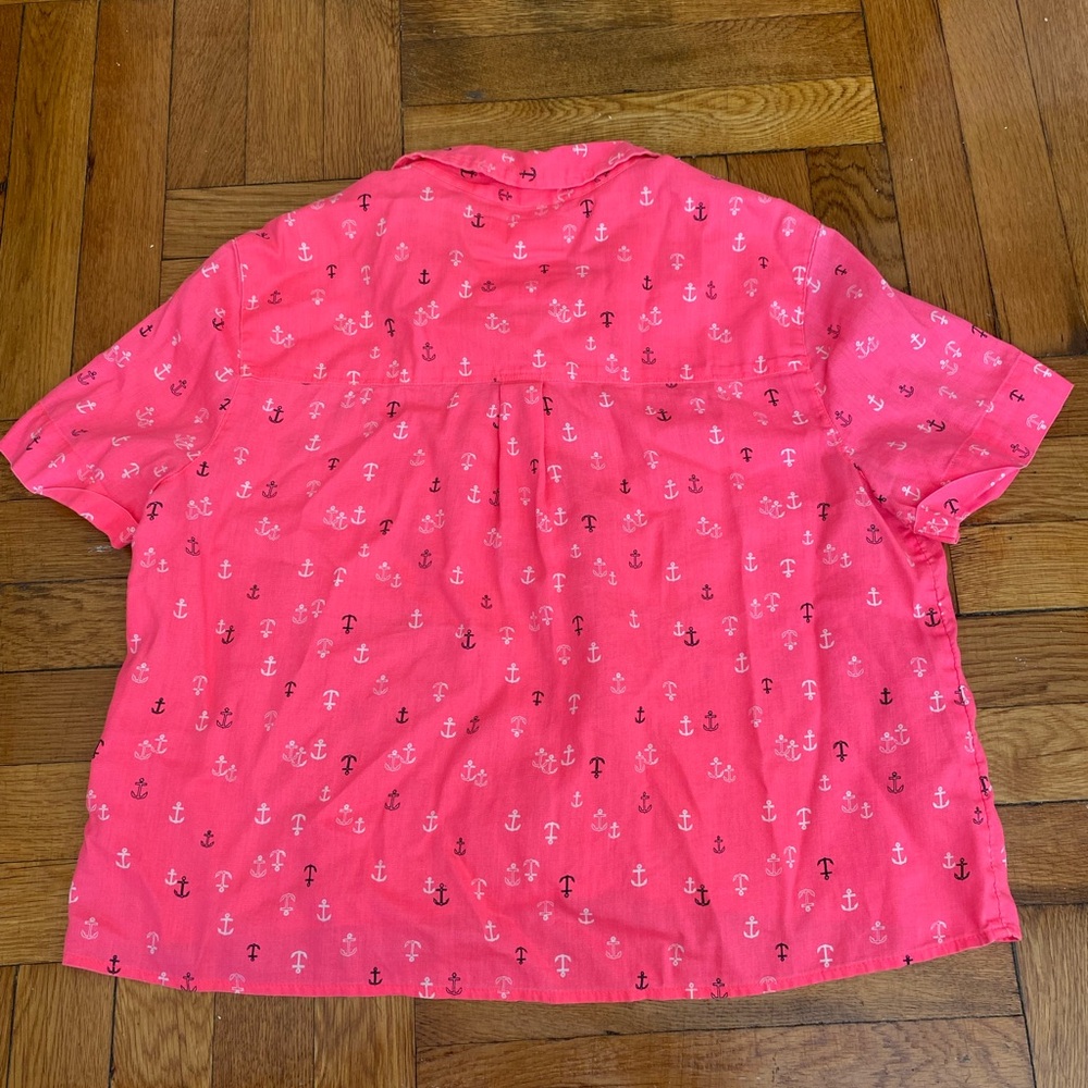 SO perfect shirt Crop Top Anchors Sail  Hot pink Juniors Size L - Picture 5 of 6